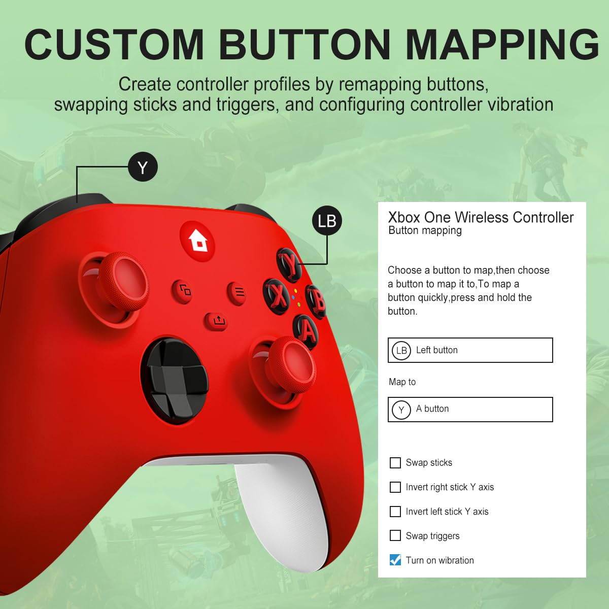 For One Controller,Wireless Gaming Xbox Controller Compatible with Xbox Series X|S, Xbox One, Windows PC,Red