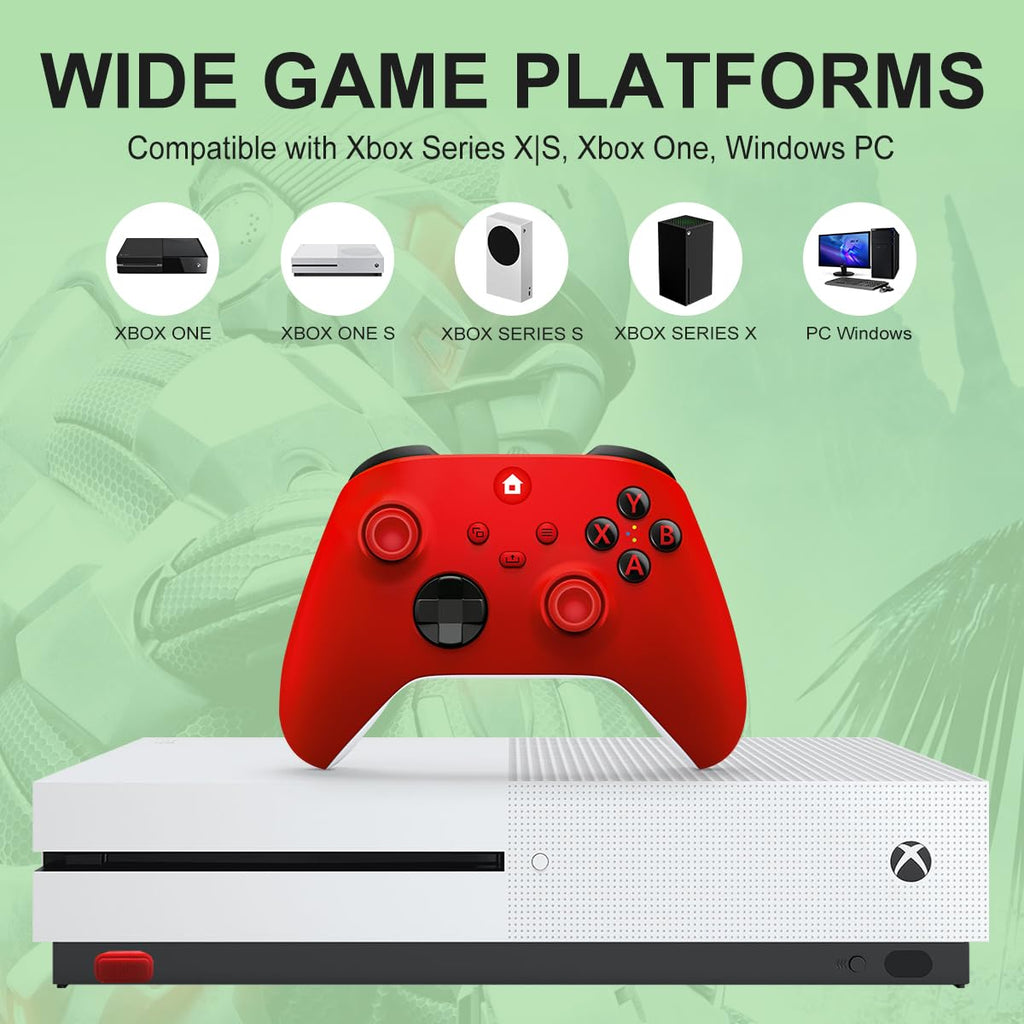 For One Controller,Wireless Gaming Xbox Controller Compatible with Xbox Series X|S, Xbox One, Windows PC,Red
