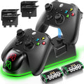 Controller Charger Station with 2 Packs 5580mWh Rechargeable Battery for Xbox Series X/S/One/Elite/Core Controller, Charging Dock for Xbx with 4 Packs Covers for Xbox One Console